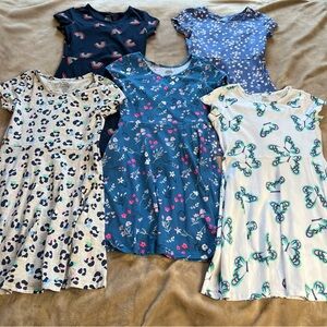 GEORGE Girls' Short Sleeve Floral and Animal Print Fit and Flare Dress - Size L
